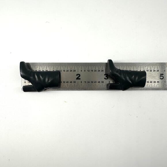 Barbie Black Chunky Heel Boots – 1" Tall Doll Shoes Modern Style - Picture 3 of 5